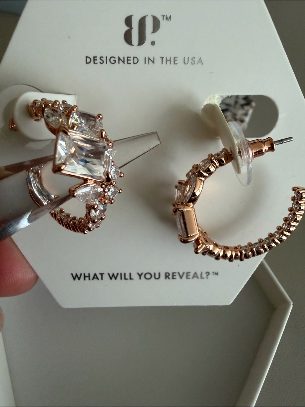 Bomb Party April 2025 “A Cluster of Love” Earrings | CZ | Rose Gold